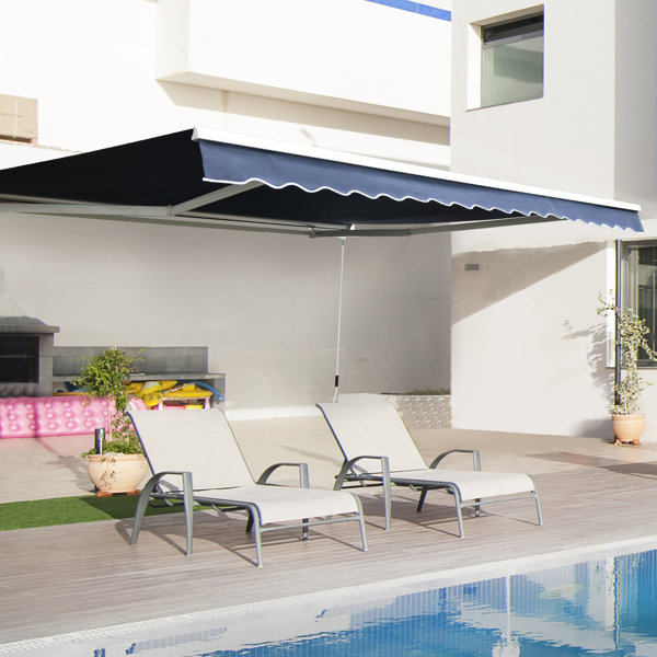 Diensweek 180'' W x 120'' D Polyester Navy Blue Cover Motorized